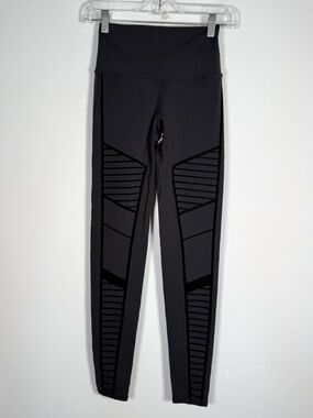 ALO Yoga Women’s Size Extra Small XS Velvet Flocked High Waist Moto Leggings